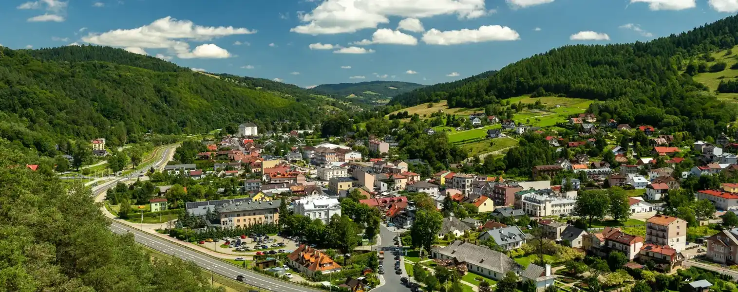 Muszyna Zdroj panorama centrum miasta 1